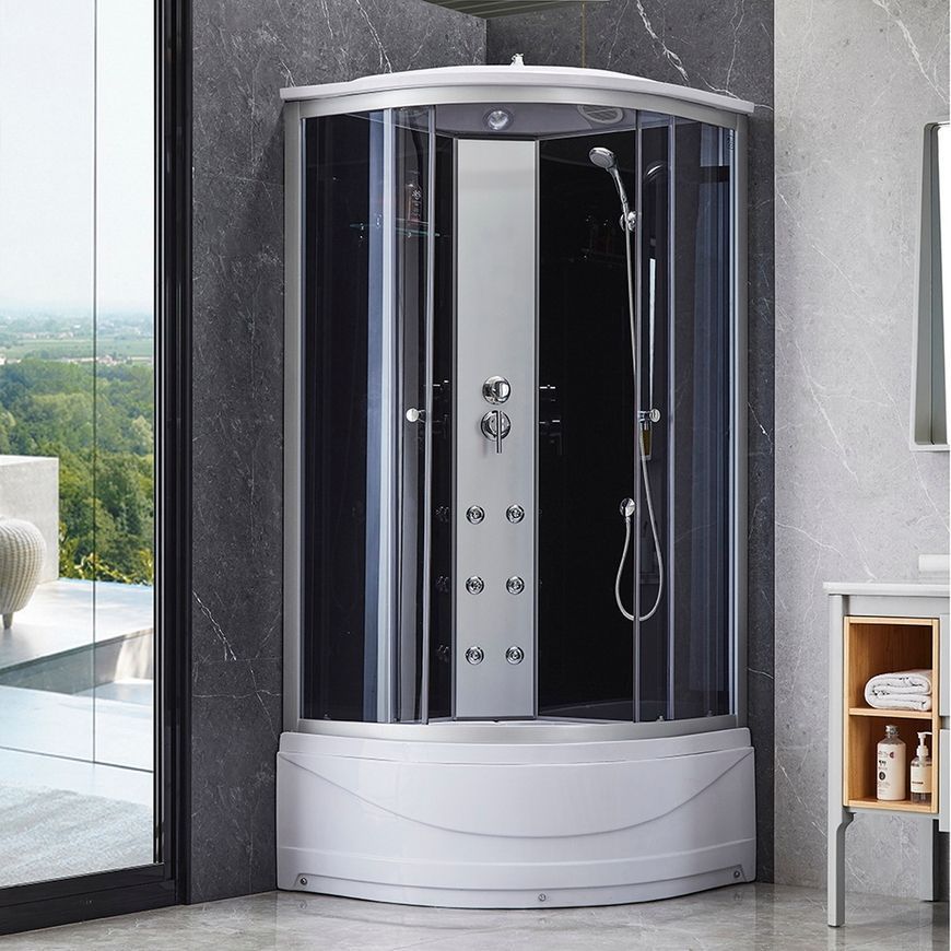 Гідромасажний бокс LIDZ TANI 90x90, високий, скло тоноване 4 мм + стінки BLA - LTSBM9090SATHIGHGR