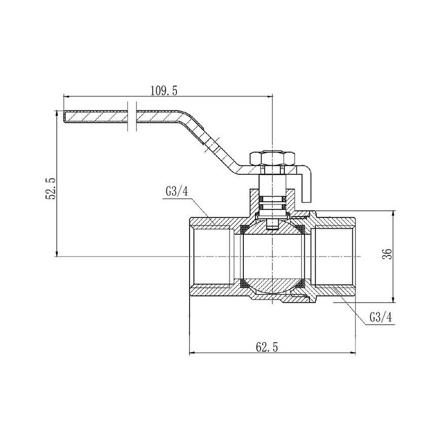 Кран шаровой SD FORTE 3/4" ВР для воды (ручка) SF600W20 - SF600W20
