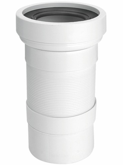 Труба растяжная до унитаза (гофра) McALPINE 270-540 мм с уплотнителем WC-F23P