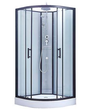 Душовий бокс LIDZ MAJĄTEK 100x100, низький, скло прозоре 5 мм + стінки WHI - LMSB100100BLALOWTR