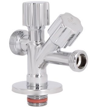 Кран подвійний приладовий вентильний кутовий Thermo Alliance Forte 1/2"Зх1/2"Зх3/4"З латунь TAF187W151520