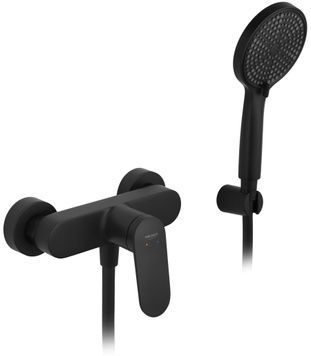 Змішувач для душу Kroner Element 211411-3801 з душовим гарнітуром, латунь, чорний CV035967 - Element 211411-3801