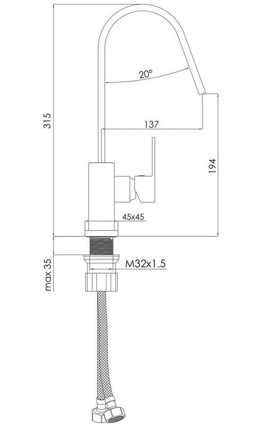Змішувач для кухні Imprese Karlov f03407610AA чорний матовий 25 мм - f03407610AA
