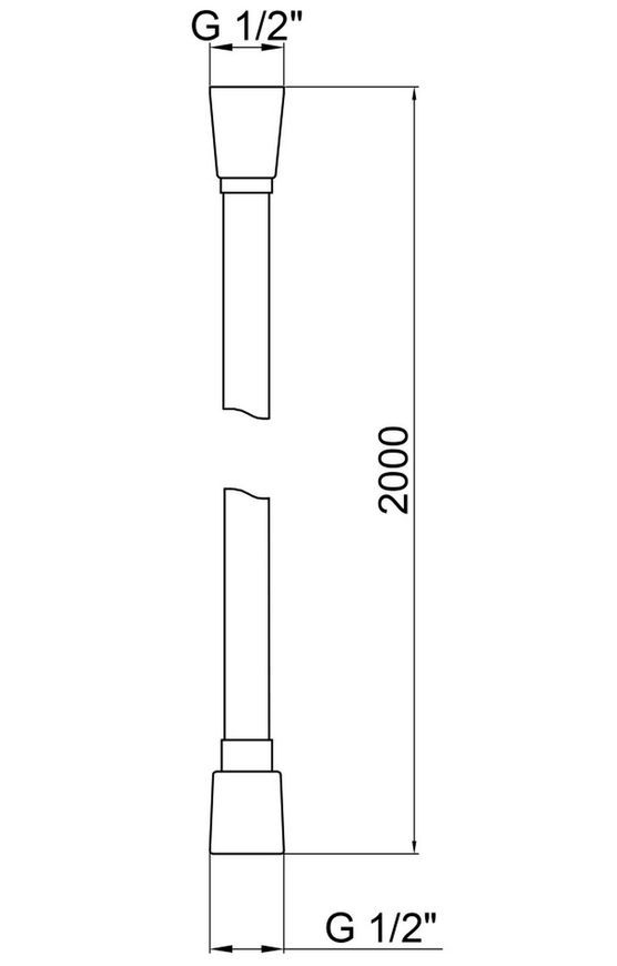 Шланг для душу QTAP Hadice 2,0 м хром QTHADPVC200C - QTHADPVC200C