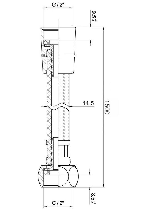 Шланг для душа Imprese PVC, 1500 мм, anti-twist f03600101AF хром - f03600101AF