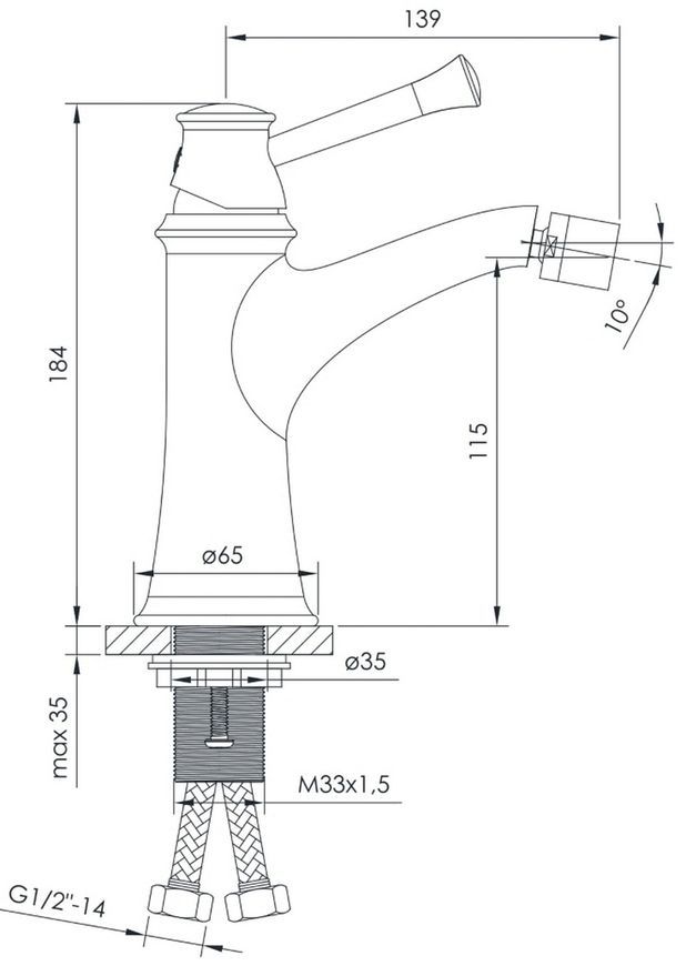 Смеситель для биде Imprese Podzima Ledove ZMK01170107 хром - ZMK01170107