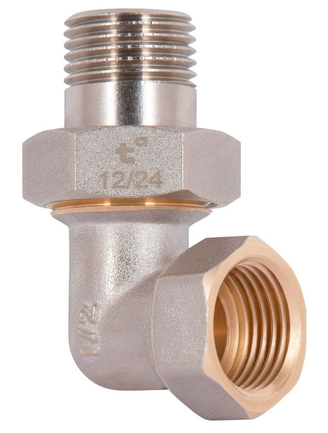 З'єднання згін-американка Thermo Alliance Standart 1/2" ВЗ кутове латунь нікель TAS191W15