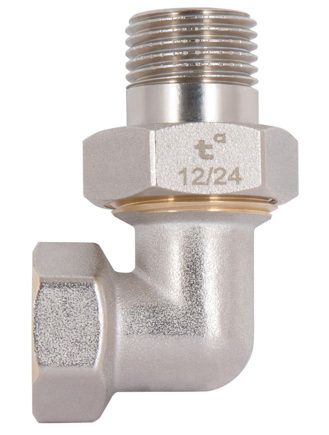 З'єднання згін-американка Thermo Alliance Standart 1/2" ВЗ кутове латунь нікель TAS191W15
