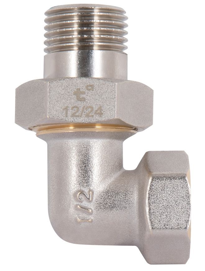 З'єднання згін-американка Thermo Alliance Standart 1/2" ВЗ кутове латунь нікель TAS191W15