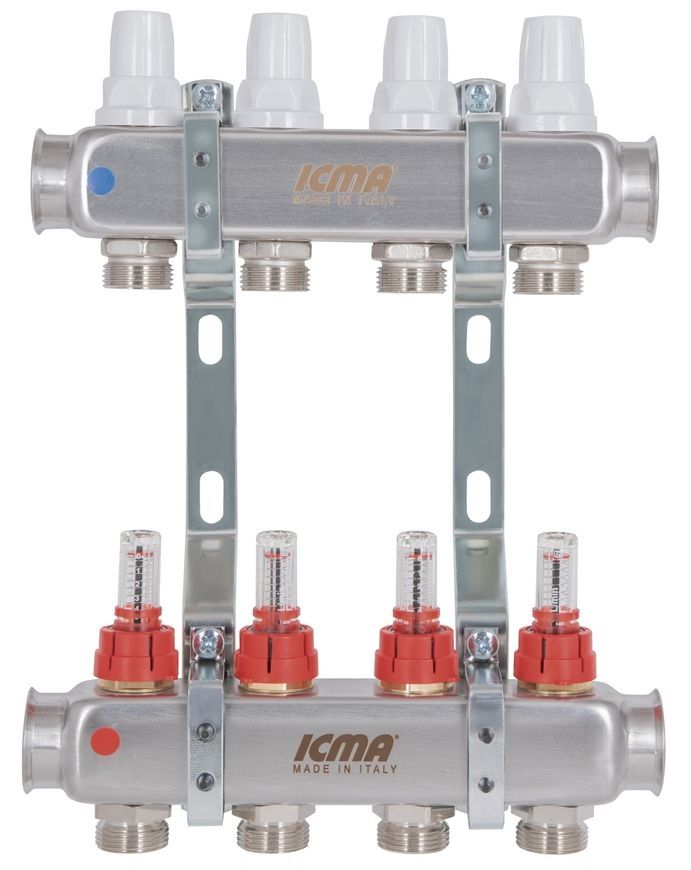 Колектор розподільчий Icma з витратомірами 3/4"х4 виходи №К073 87K073179PJ32QU - 87K073179PJ32QU