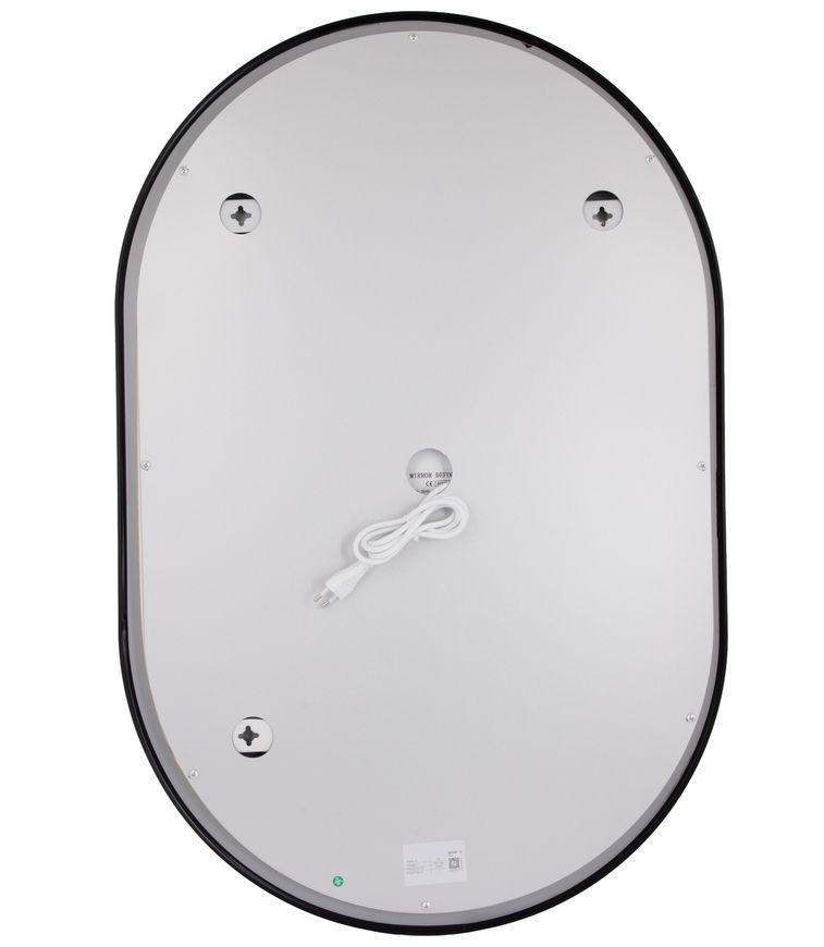 Зеркало настенное овальное Qtap Scorpio SC1 600x900 мм с LED-подсветкой Touch, антизапотеванием, диммером, рег. темп. цвета (3000-6500 К) Black QTSC600900