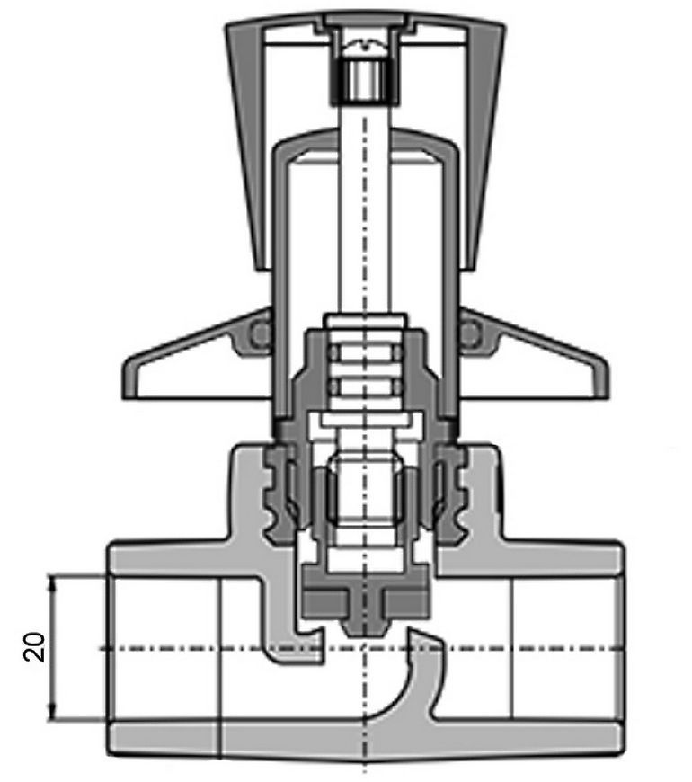 Кран PPR BLUE OCEAN прохідний 20 BOWSVX20XXXXX - BOWSVX20XXXXX