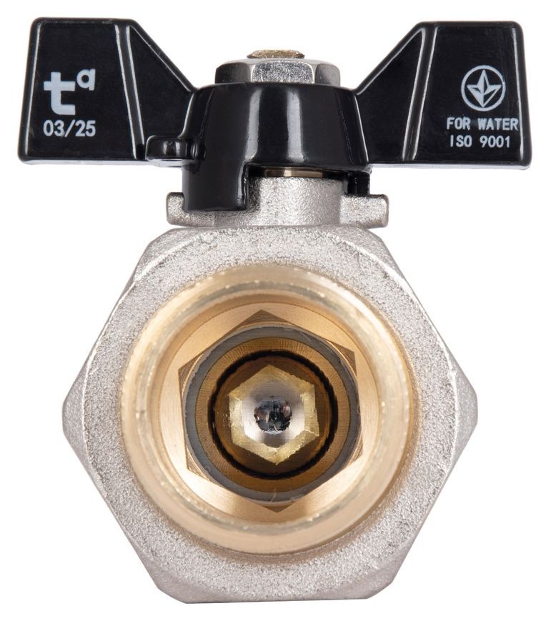 Кран шаровой с американкой Thermo Alliance Base прямой 1" ВН PN40 латунь SD221W25 - SD221W25