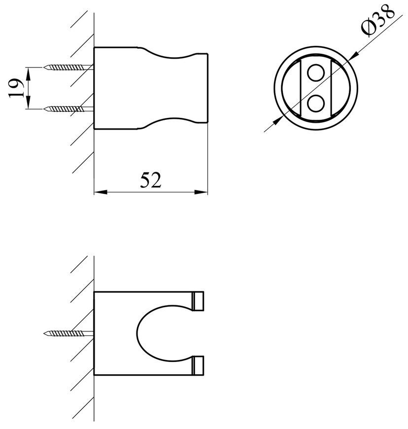 Держатель для душа Kroner Element 2840872923Z-5301 графит CV036166 - Element 2840872923Z-5301