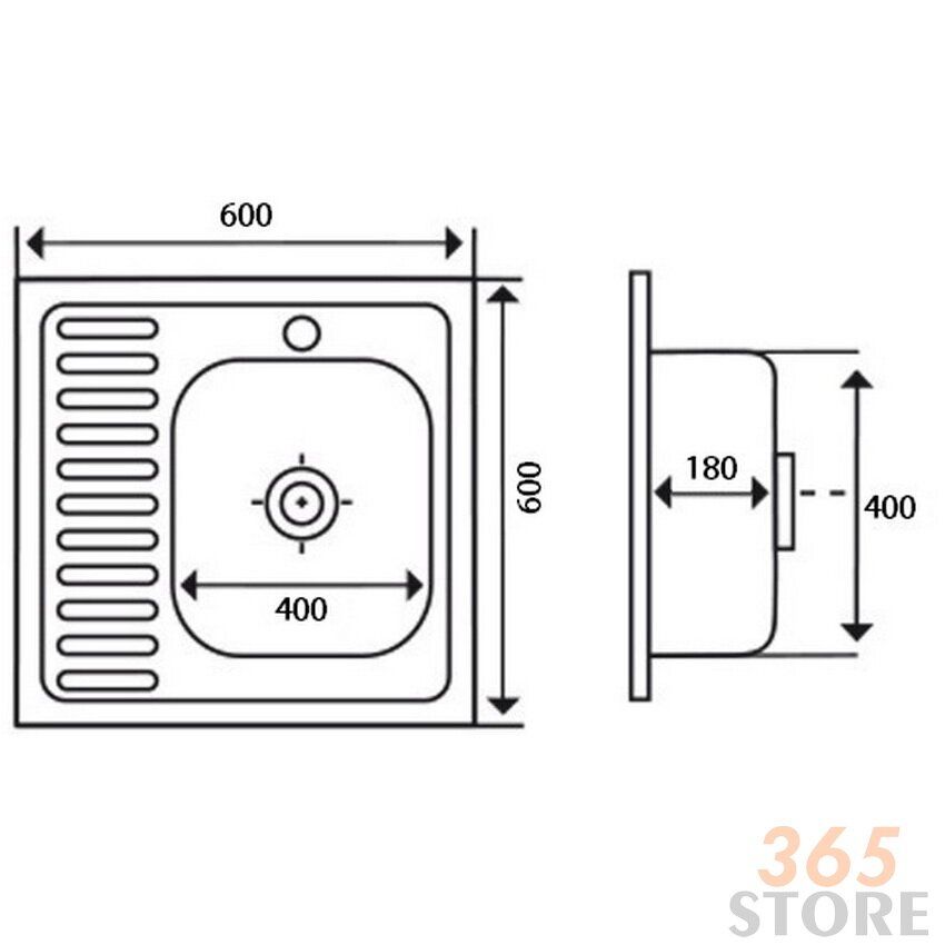 Кухонна мийка IMPERIAL 6060-R Polish 0,6 мм (IMP6060R06POL) - IMP6060R06POL