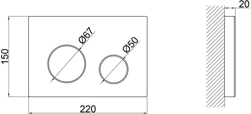 Панель смыва для унитаза QTAP Nest QT0111M11110W - QT0111M11110W