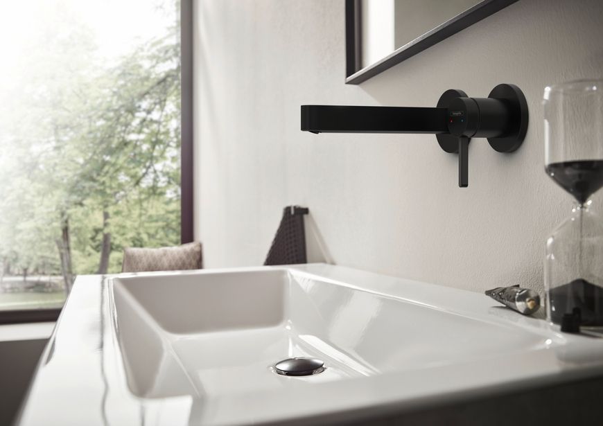 Смеситель для раковины HANSGROHE Finoris 165 скрытого монтажа Matt Black 76051670 черный матовый - 76051670