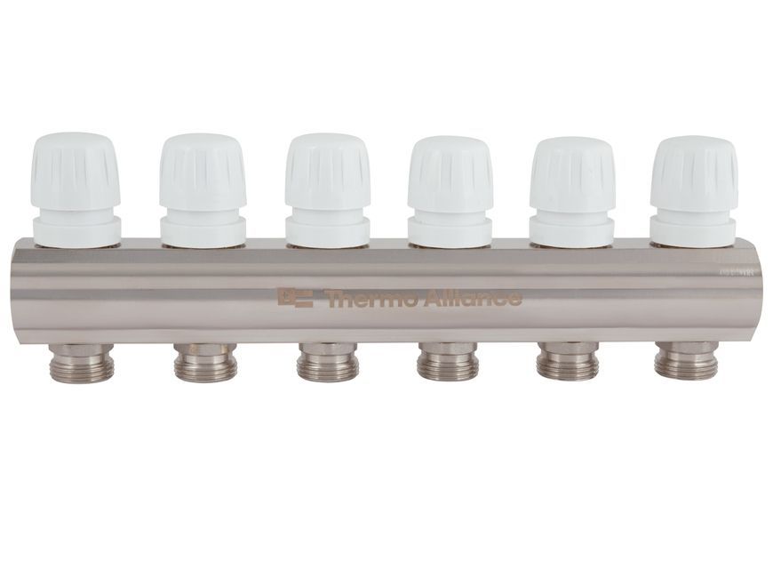 Коллектор с расходомерами Thermo Alliance Standart 1" 6 выходов 3/4" SD235W6 латунь - SD235W6