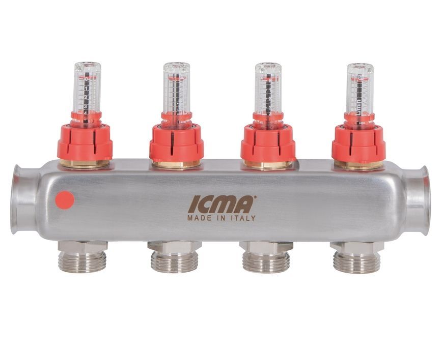 Колектор розподільчий Icma з витратомірами 3/4"х4 виходи №К073 87K073179PJ32QU - 87K073179PJ32QU
