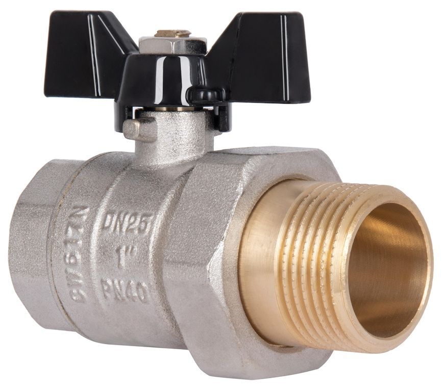 Кран шаровой с американкой Thermo Alliance Base прямой 1" ВН PN40 латунь SD221W25 - SD221W25