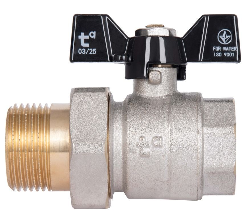 Кран шаровой с американкой Thermo Alliance Base прямой 1" ВН PN40 латунь SD221W25 - SD221W25