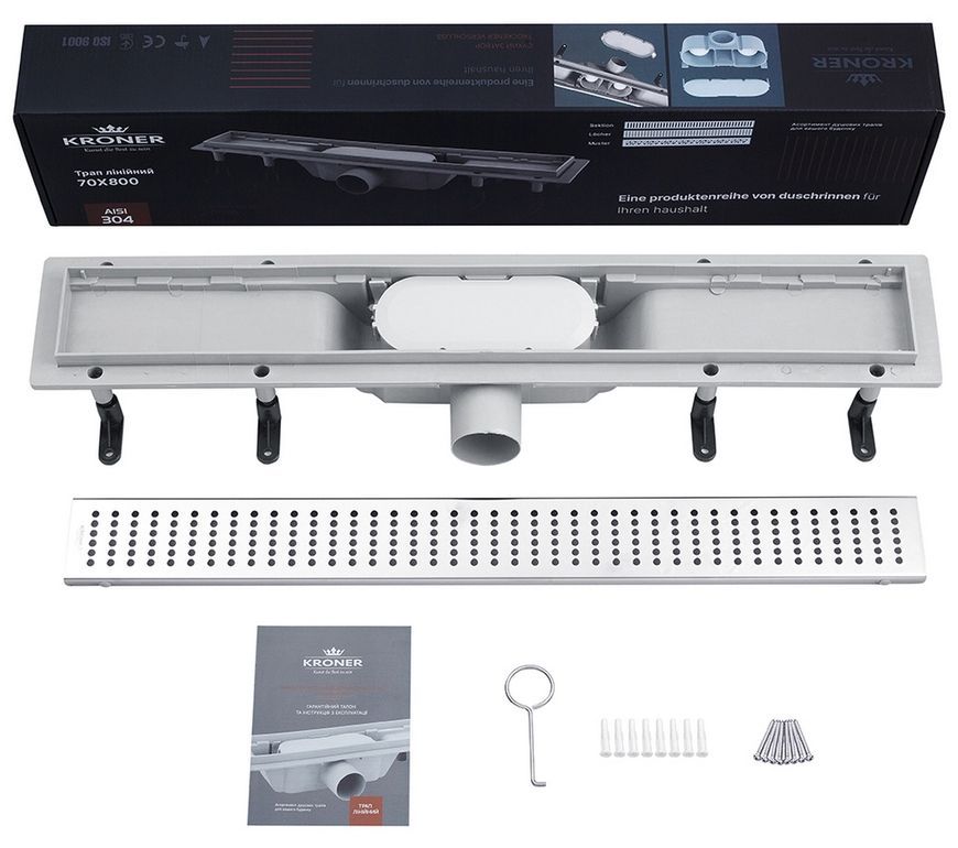 Трап лінійний Kroner KRP Harz L80 L&ouml;cher 800 мм сухий затвор L80Lцcher CV029584 - L80Lцcher