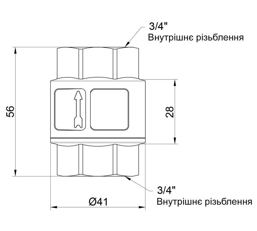 Обратный клапан усиленный Thermo Alliance Standart 3/4" ВР с латунным штоком TAS246W20 - TAS246W20