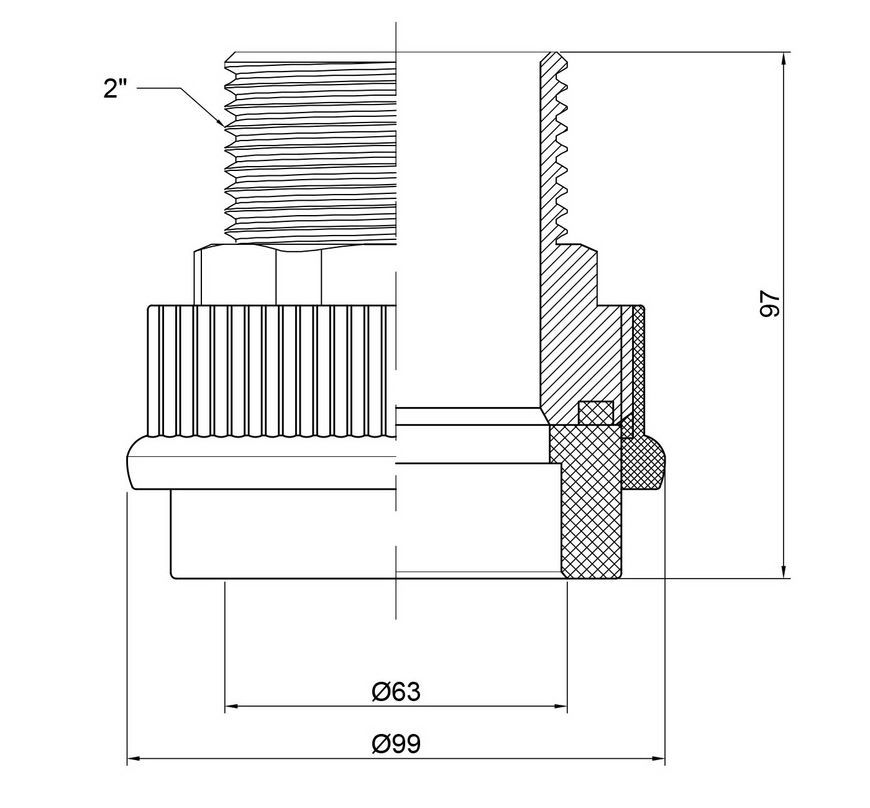 Муфта PPR THERMO ALLIANCE 63х2" НР - DSB310