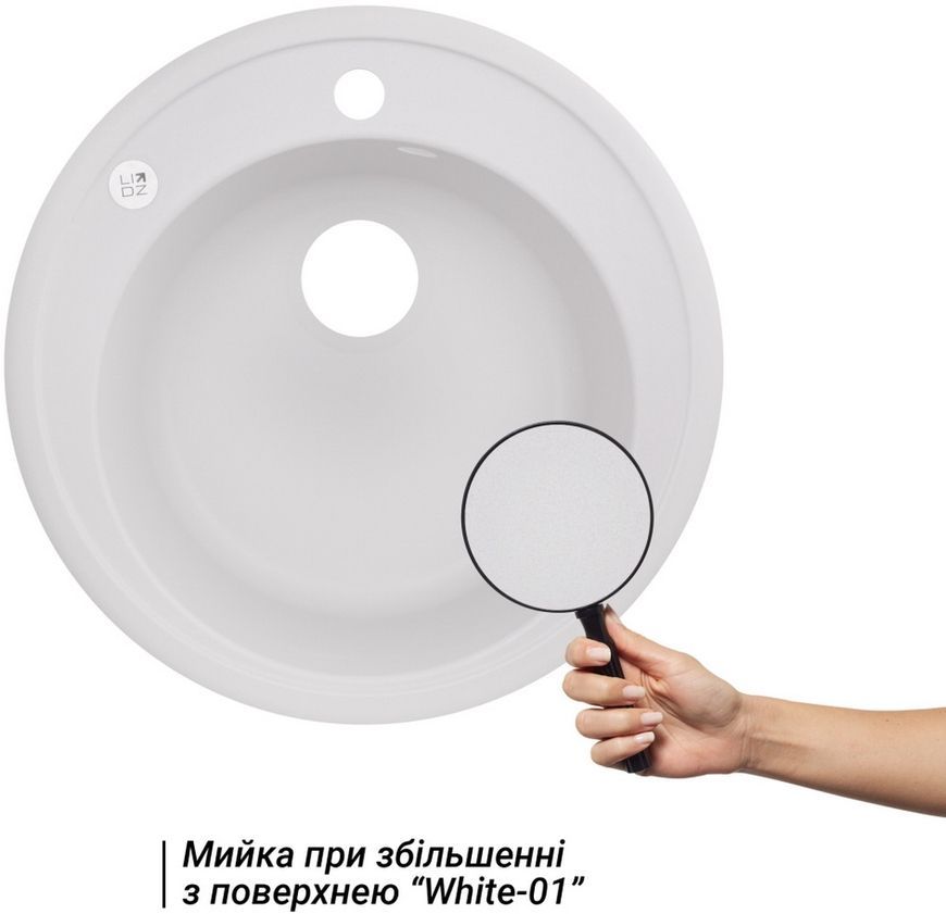 Кухонна мийка LIDZ D510/200 WHI-01 (LIDZWHI01D510200) - LIDZWHI01D510200