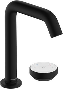 Смеситель для раковины на два отверстия HANSGROHE Tecturis S 150 CoolStart EcoSmart+ Matt Black 73353670 черный с д/к - 73353670