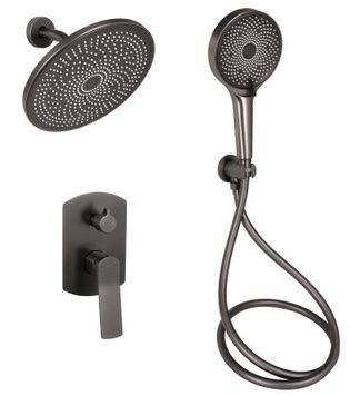 Душова система прихованого монтажу Qtap Slavonice на 2 споживача Gunmetal Black PVD QTSLA113GMB45899 - QTSLA113GMB45899