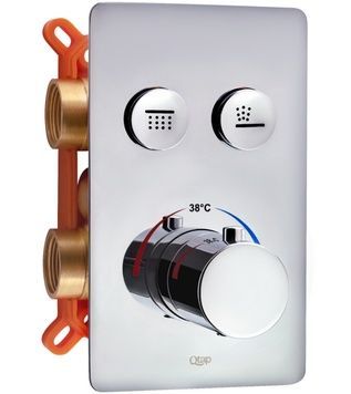 Смеситель встроенный термостатический для ванны/душа QTAP Votice QTVOT6442T105NKC хром - QTVOT6442T105NKC
