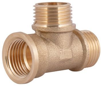 Тройник латунный SD Plus 1/2"ВРх1/2"НРх1/2"НР равнопроходной SD41415