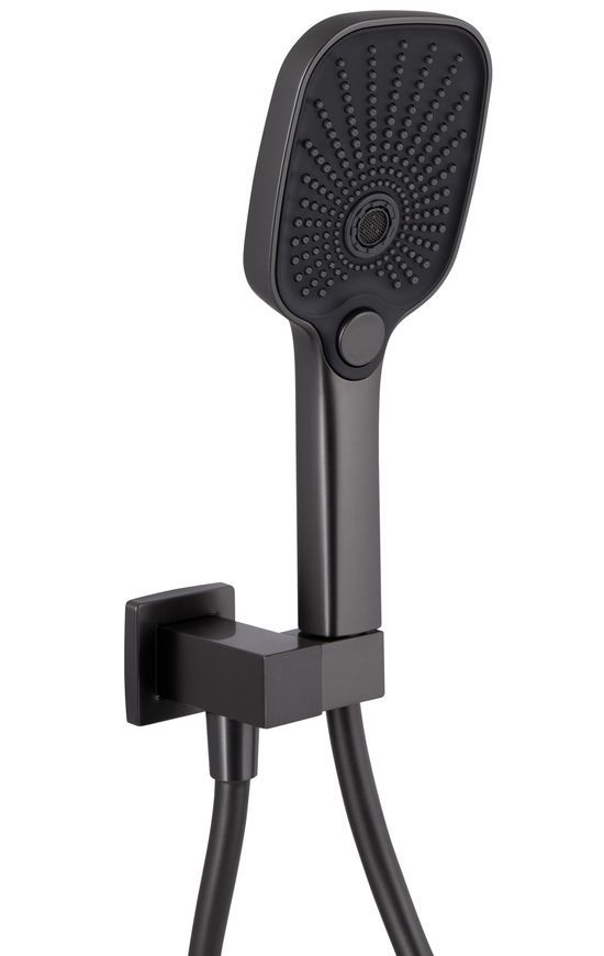 Душевая система скрытого монтажа Qtap Gemini с поворотным изливом QTGEM114GMB45704 Gunmetal Black PVD - QTGEM114GMB45704