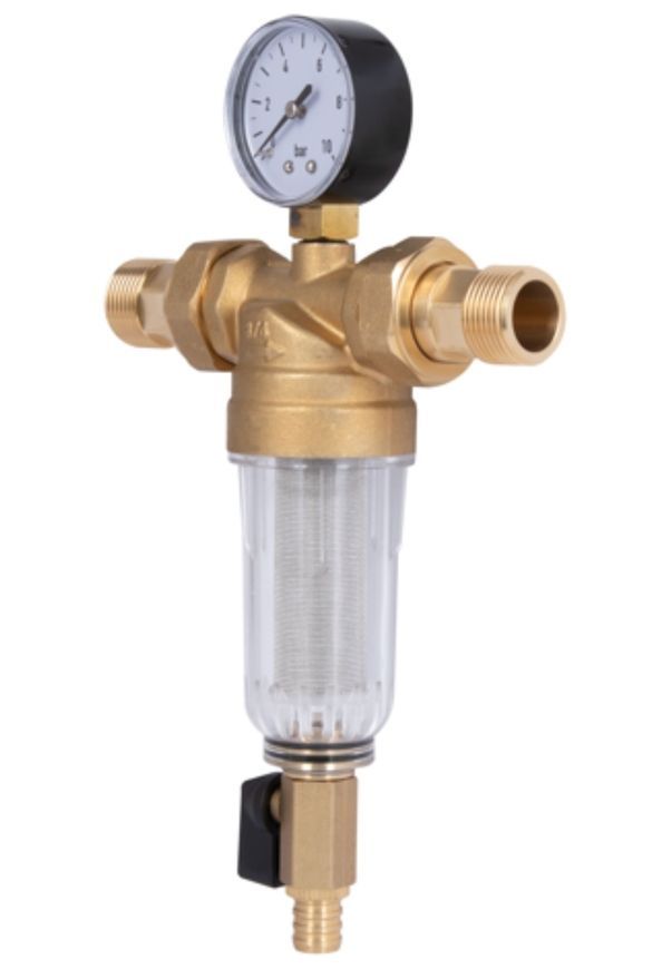 Фильтр самопромывной с манометром Thermo Alliance Standart 3/4" тонкой очистки, с пластиковой колбой TAS128W20 - TAS128W20
