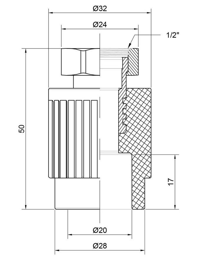 Муфта PPR THERMO ALLIANCE с накидной гайкой 20х1/2" - DSI301