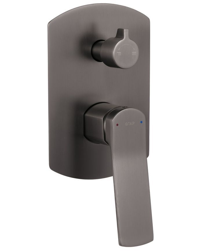 Душова система прихованого монтажу Qtap Slavonice на 2 споживача Gunmetal Black PVD QTSLA113GMB45899 - QTSLA113GMB45899