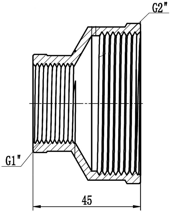 Муфта латунная Thermo Alliance Forte 2"х1" ВР редукционная никелированная SF3575025