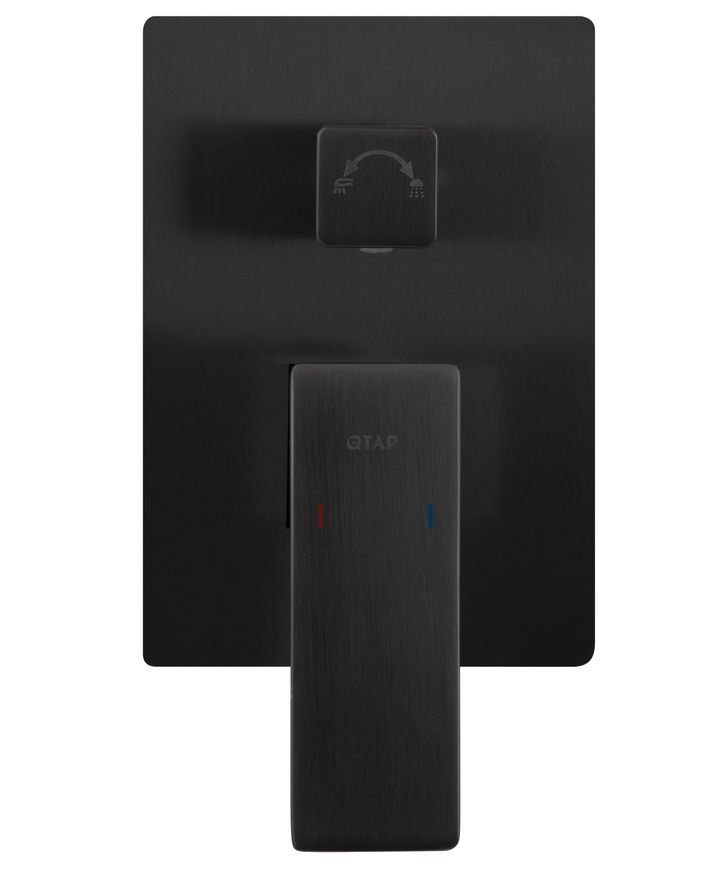 Душевая система скрытого монтажа Qtap Gemini с поворотным изливом QTGEM114GMB45704 Gunmetal Black PVD - QTGEM114GMB45704