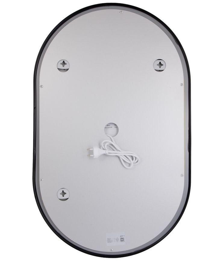 Дзеркало настінне овальне Qtap Scorpio SC1 500x800 мм з LED-підсвіткою Touch, антизапотіванням, димером, рег. темп. кольору (3000-6500K) Black QTSC500800