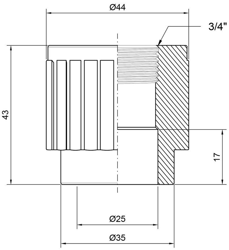 Муфта PPR ALFA PLAST 25х3/4" ВР - APFTCX2534X