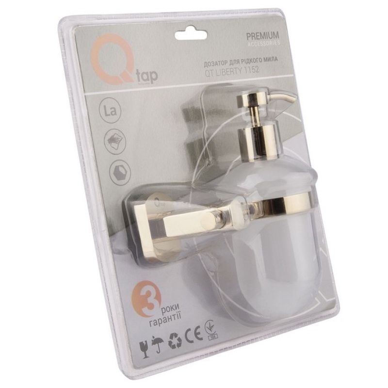 Дозатор для рідкого мила QTAP Liberty ORO 1152 - QTLIBORO1152