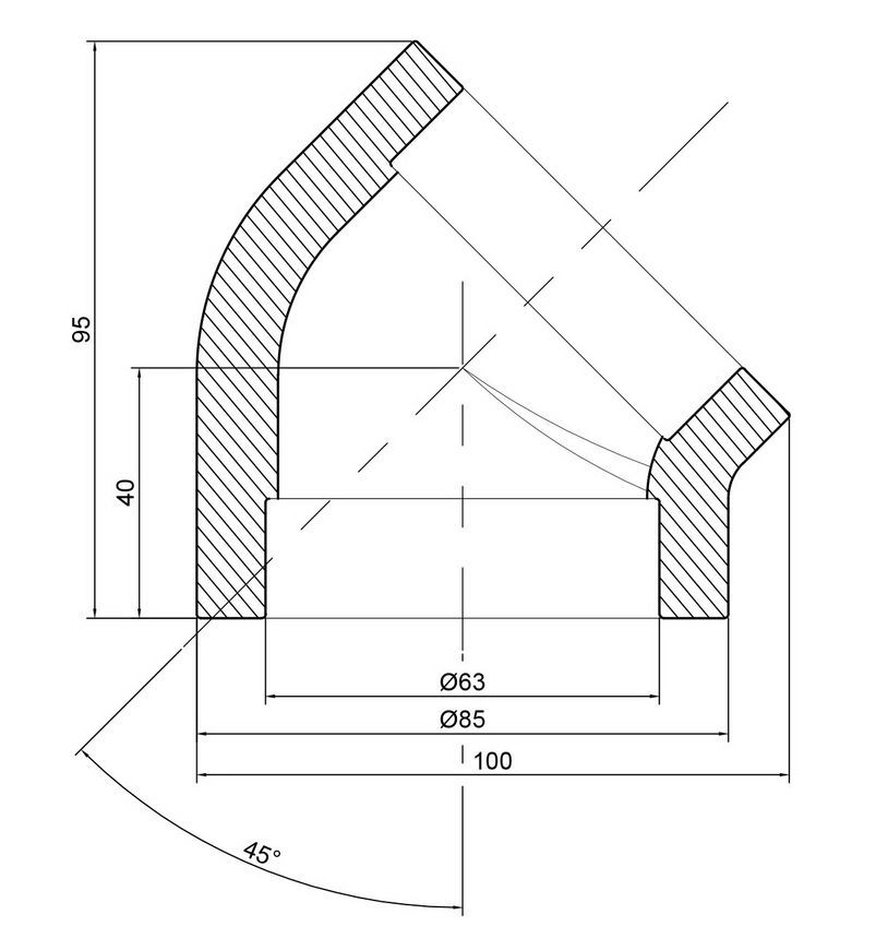 Уголок PPR THERMO ALLIANCE 63, 45&deg; - DSE106
