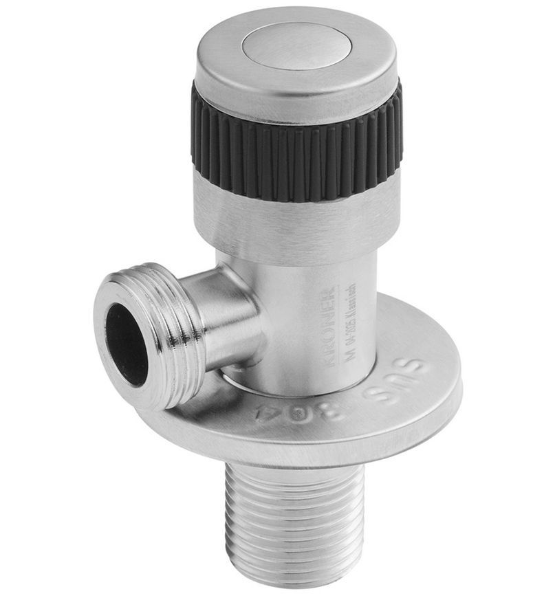 Кран приборный Kroner KRP Edelstahl Klassisch-ESG100 1/2"х1/2" НР нержавеющая сталь CV022973