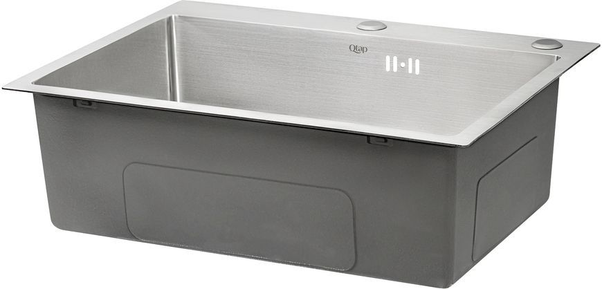 Набор QTAP D6045 SET 4 в 1:  кухонная мойка Satin, смеситель, сушилка, диспенсер - QTD6045SET