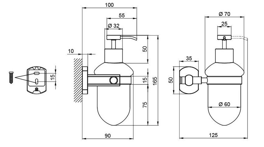 Дозатор для рідкого мила QTAP Liberty ORO 1152 - QTLIBORO1152