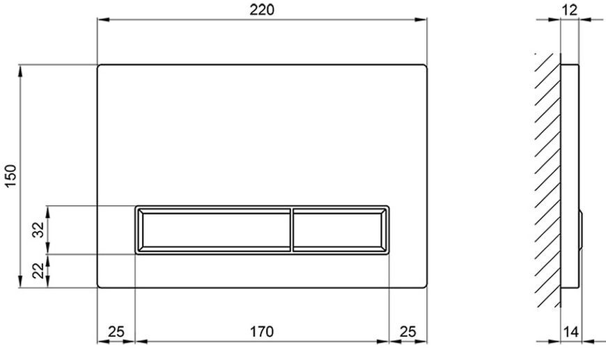 Набір QTAP інсталяція 3 в 1 Nest QT0133M425 з панеллю змиву лінійною QT0111M08381CRM + унітаз з сидінням Jay QT07335176W - QT07335176W0133M425M08381CRM