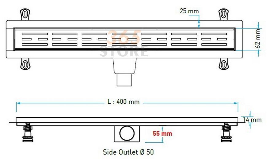 Трап VALTEMO Starline Base з комбінованим затвором 400 мм - VLD-562310