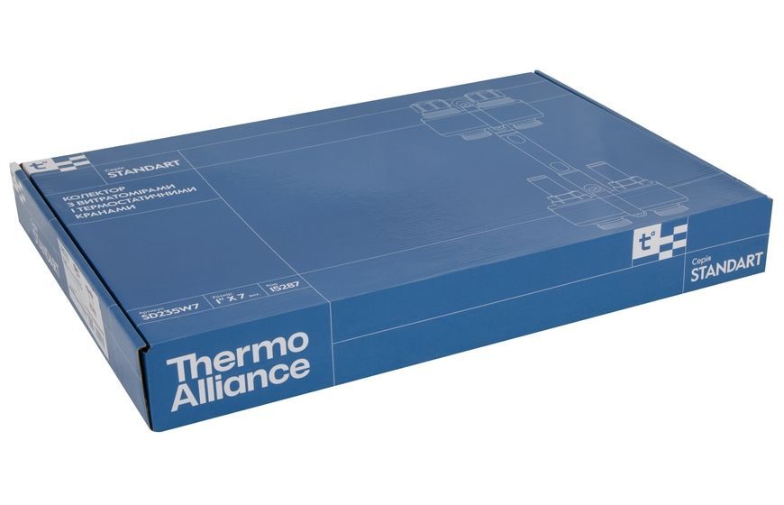 Колектор з витратомірами Thermo Alliance Standart 1" 7 виходів 3/4" SD235W7 латунь - SD235W7