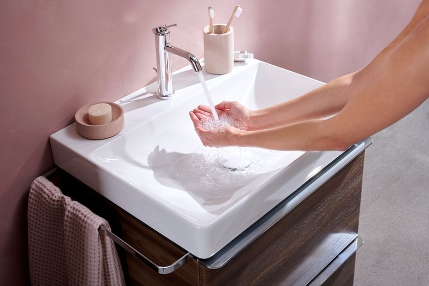 Смеситель для раковины HANSGROHE Tecturis S 110 EcoSmart+ Chrome 73310000 хром с донным клапаном - 73310000